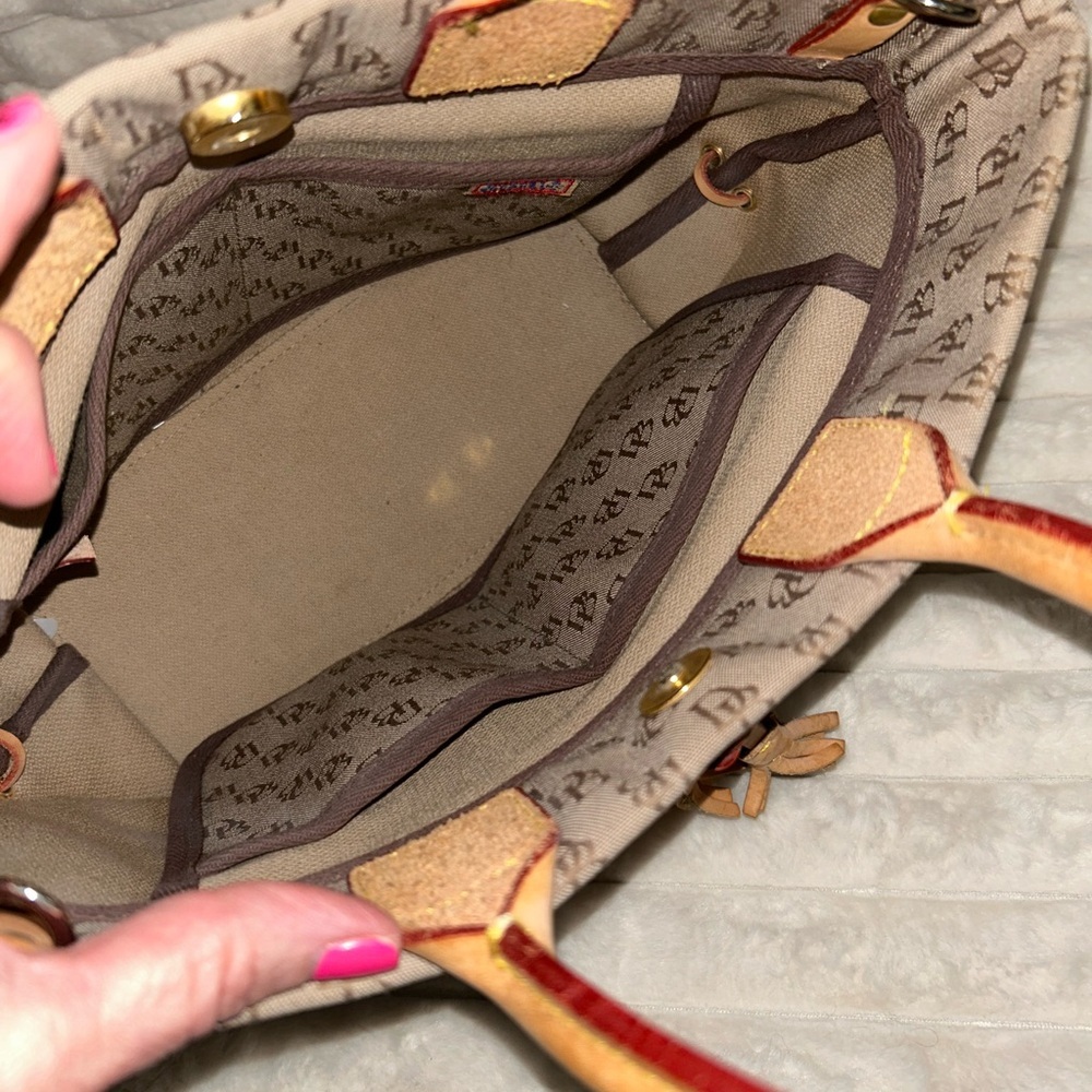 Dooney & Bourke Brown Monogram Tote with Tassel - Picture 5 of 13